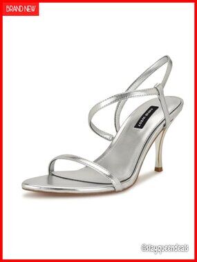Nine West Carolyn Faux Leather High Heel Dress Sandals Open Toe Stiletto